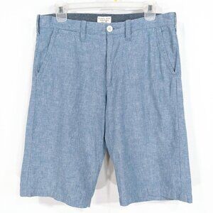 Global Work Japan Men's 12" Chino Shorts, 100% Linen Woven, Streetwear. Sz M/32.